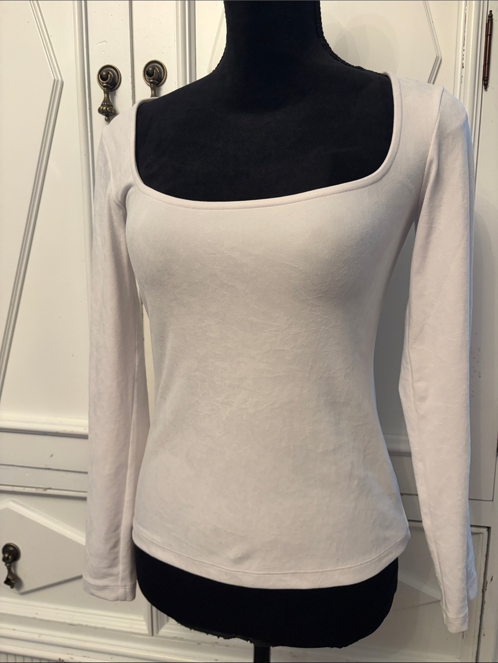 James Perse, stretch velvet long sleeve Limited Edition top